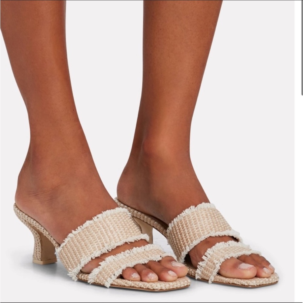 Fae Raffia Cult Gaia Sandals, worn once!